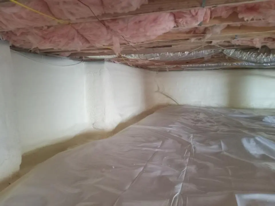 Crawl space encapsulation with closed-cell spray foam for Flat Roof Repair in Bellview